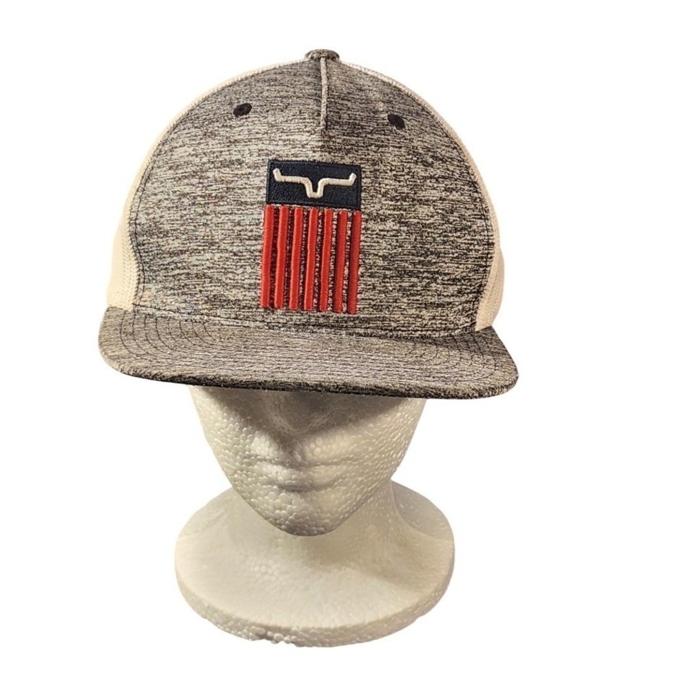 Kimes Ranch Hat Cap Snap Back Mens One Size Gray White Trucker Mesh Logo Western